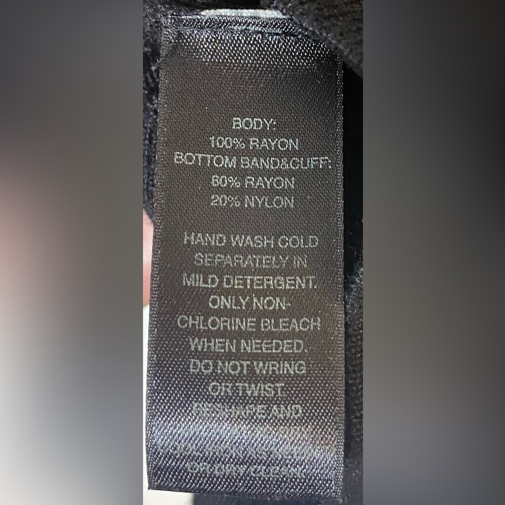 White House Black Market Tunic Pullover Sweater Size M Black 3/4 Sleeves - Picture 5 of 5